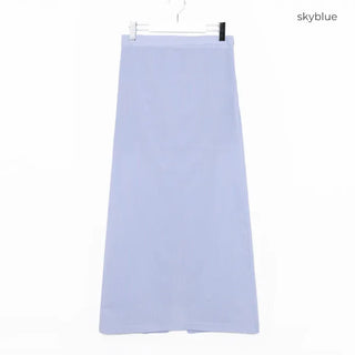 Striped cotton long skirt
