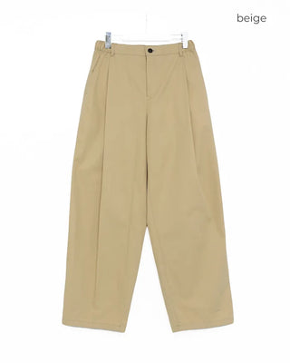 One-tuck banded cotton pants