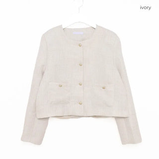 Collarless jacket