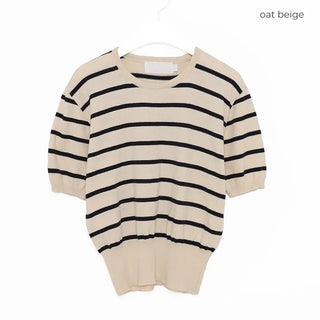 Striped short-sleeved knit