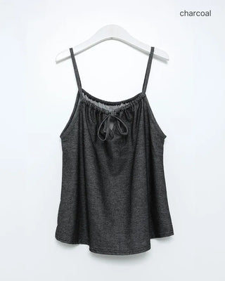 Denim ribbon camisole