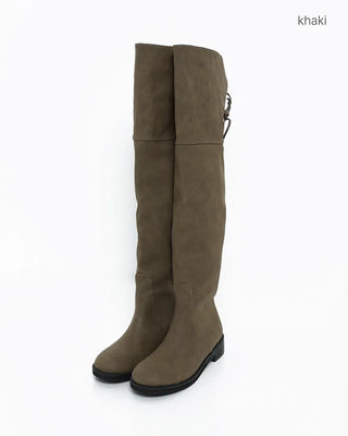 2-Way Wrap Knee-High Leather Boots