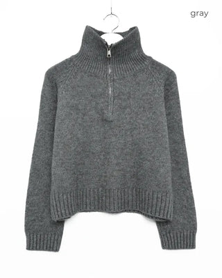 Crop Half Knit Zip