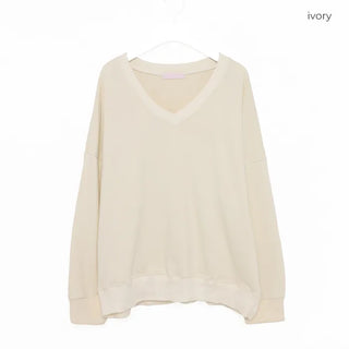 Simple Deep V-Neck Sweatshirt