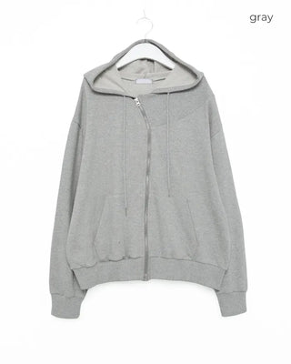 Asymmetrical zip-up hoodie