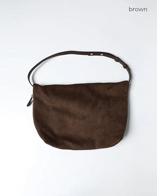 Suede drawstring shoulder bag