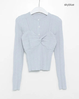 Bust Twist Camisole Cardigan Set