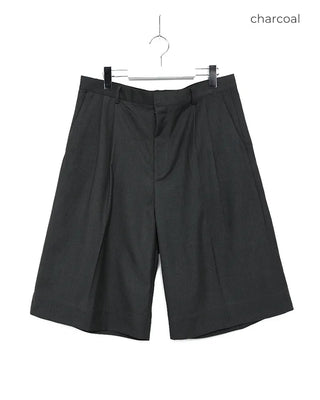 Double-pleated Bermuda shorts