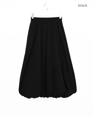 Balloon long elastic waist skirt