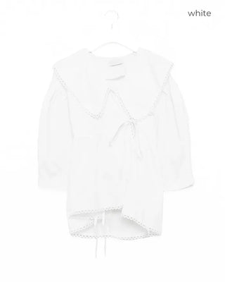 Big collar flared blouse