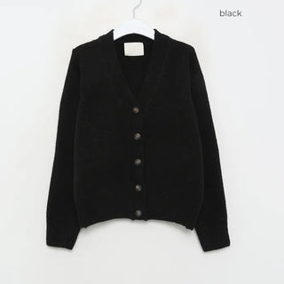 Wool V-neck button cardigan