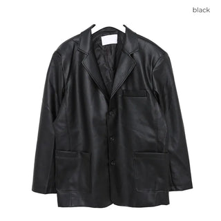 (Unisex) Daily Eco-Leather Single Jacket