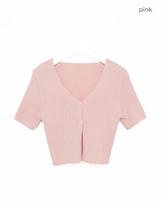 Two-button cropped cardigan