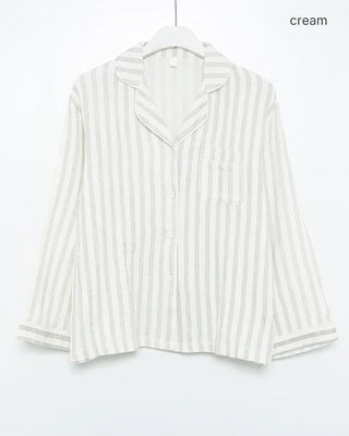 (Unisex) Triple Stripe Gauze Pajama Set