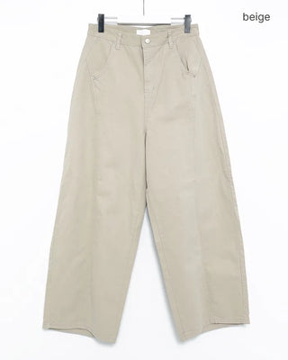 Curved center seam cotton pants