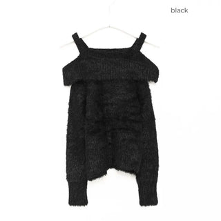 Mohair off-shoulder knit