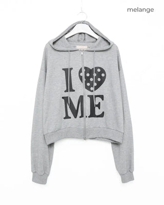 Lettering Heart Dot Point Hoodie