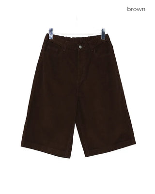 Corduroy back elastic Bermuda shorts