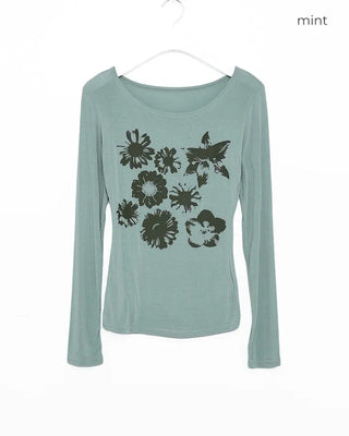 Flower Print Slim Fit T-Shirt