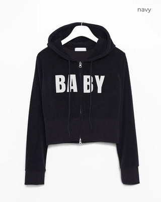 Patch Pile Double Zip Cropped Hoodie