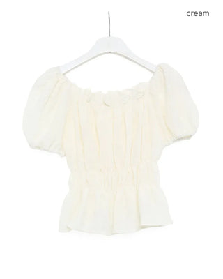 Feminine gathered off-shoulder blouse