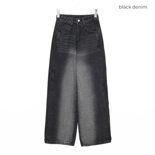 Washed denim pants