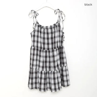 Checked tiered dress