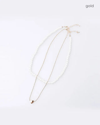 Pearl Heart Layered Necklace