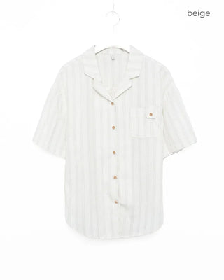 Tab pocket triple stripe half shirt