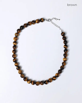 Glossy Brown Ball Necklace
