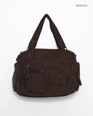 Multi-pocket Boston Big Leather Tote Bag