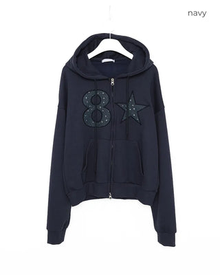 8-Star Dot Patch Hooded Parka