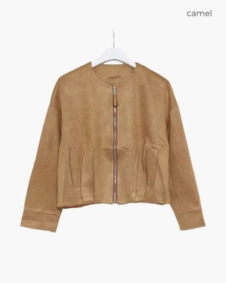 Suede crop jacket