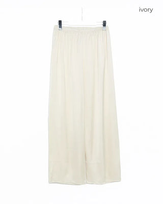 Silk wide-leg elastic waist pants