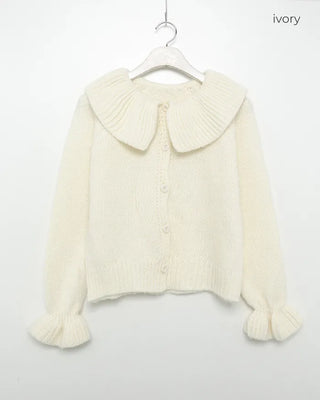 Frill collar cardigan