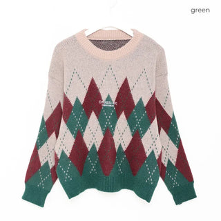 Argyle bicolor knit