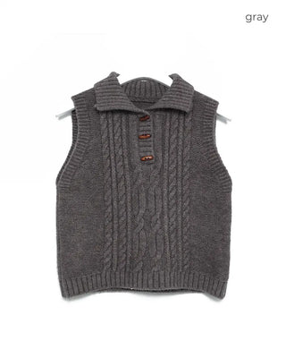 Cable knit vest