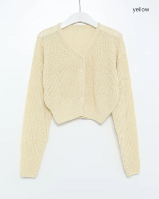 V-neck crop cardigan