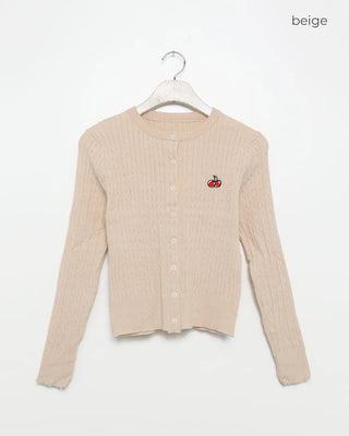 Cherry Cable Knit Cardigan