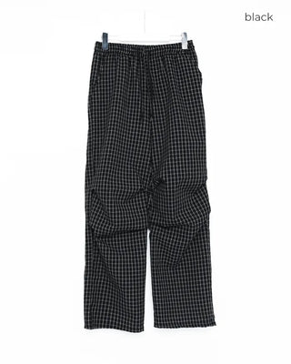 Checked Parachute Banding Pants