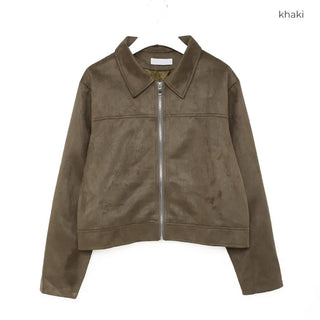Simple velour short jacket