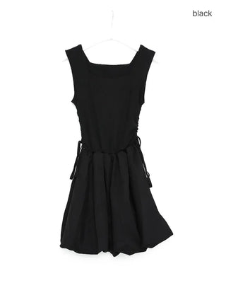 Side-shirred sleeveless mini dress