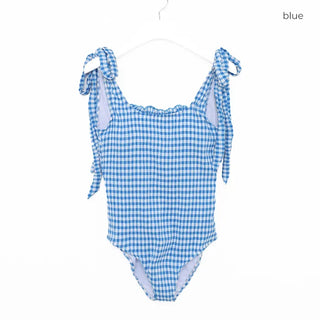 Checked ribbon swimwear