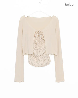 (Set item) Flower camisole & sheer cardigan