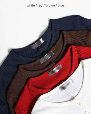 Round neck long-sleeve cardigan