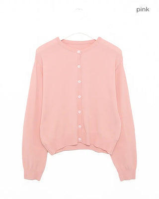Round neck basic cardigan