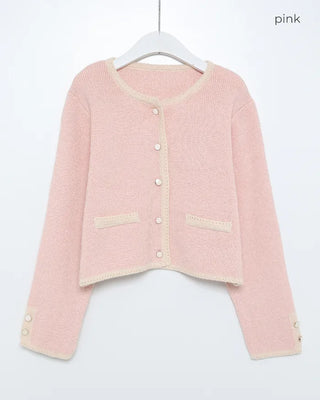Two-tone knit cardigan