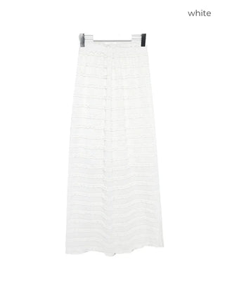 Lace wave long skirt