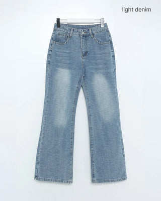 Low bootcut denim pants
