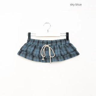 Checked tiered layered skirt